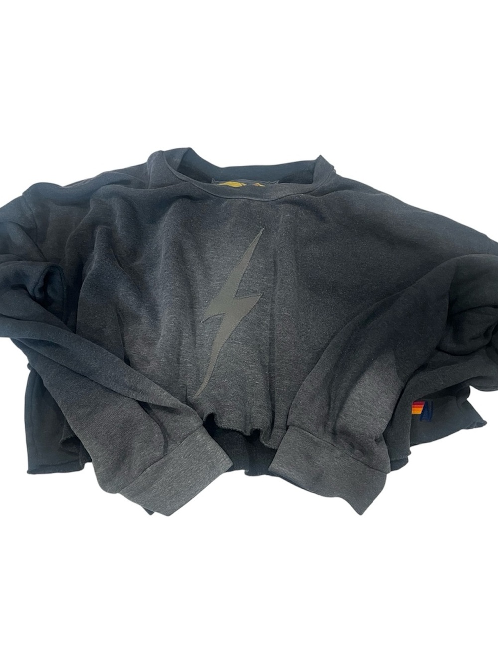 Bolt stitched cropped crew sweatshirt relaxed- Faded smoke size Large